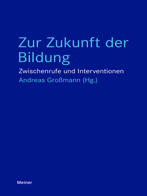 cover image of Zur Zukunft der Bildung